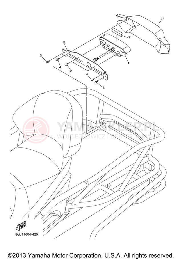 Schemat "lampa tył" do Yamaha VENTURE LITE PZ50VTZL/PZ50VTZR