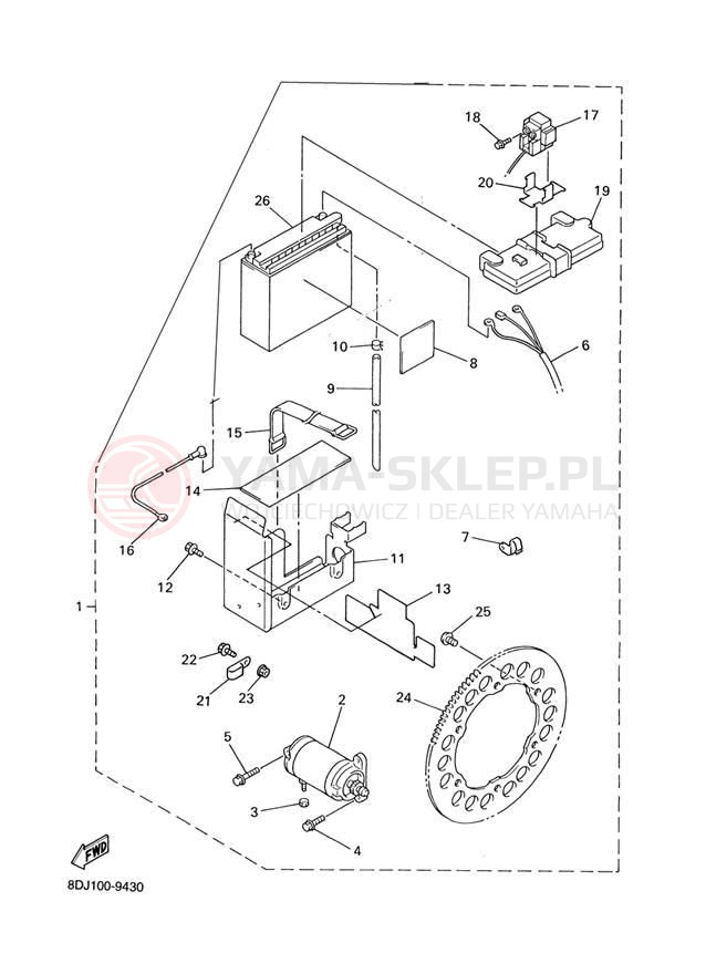 Schemat "rozrusznik" do Yamaha PHAZER 500 PZ500F