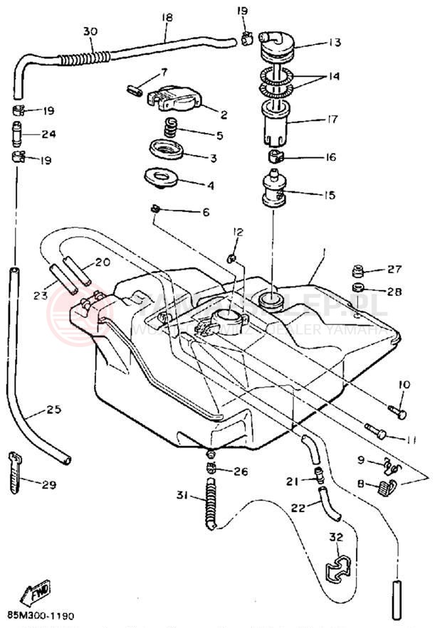Schemat "zbiornik paliwa" do Yamaha ENTICER II LT ET410TRS