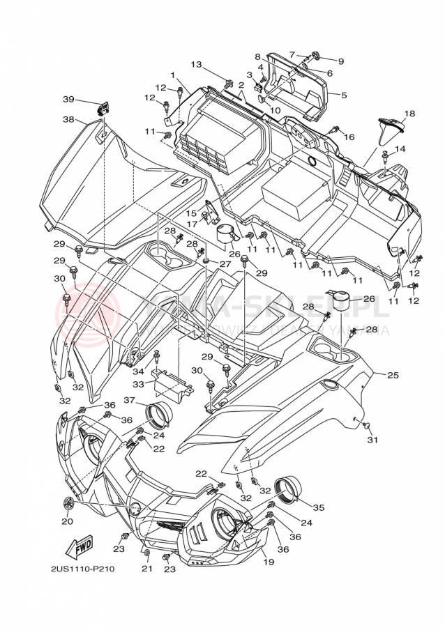 Schemat "Przedni błotnik" do Yamaha VIKING VI YXC700DFR/YXC700DFG