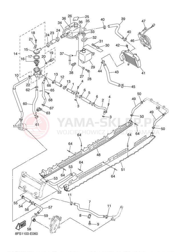 Schemat "Układ chlodzenia" do Yamaha APEX MOUNTAIN RX10MW/RX10MSW