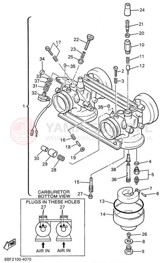 Schemat "Gaźnik" do Yamaha VENTURE TR VT480TRW
