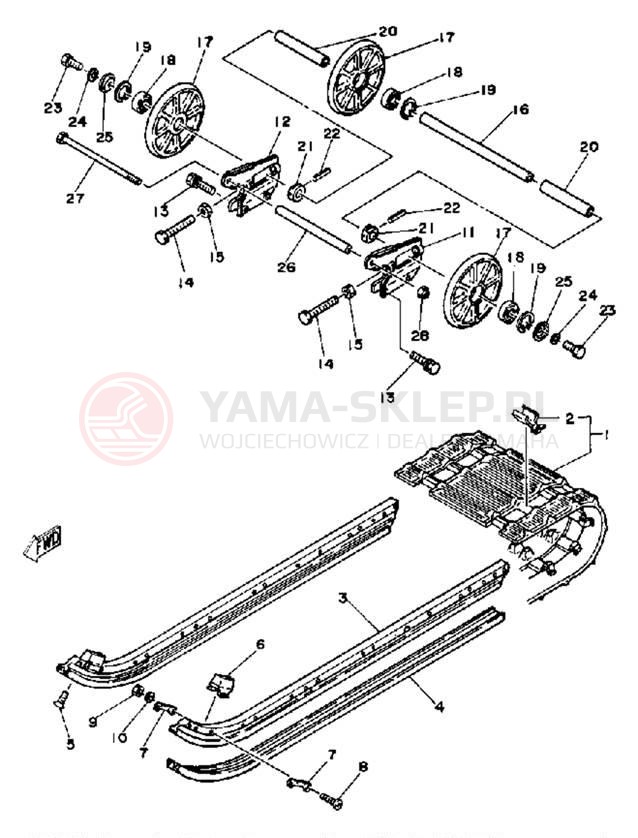 Schemat "TRACK SUSPENSION" do Yamaha EC540D