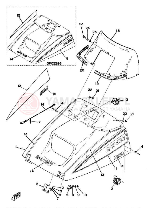 Schemat "Osłony" do Yamaha GPX338G/GPX433G