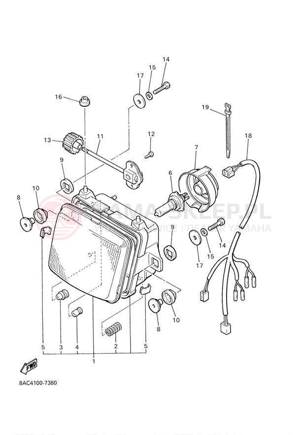 Schemat "Lampa przód" do Yamaha VK540 III VK540EJ