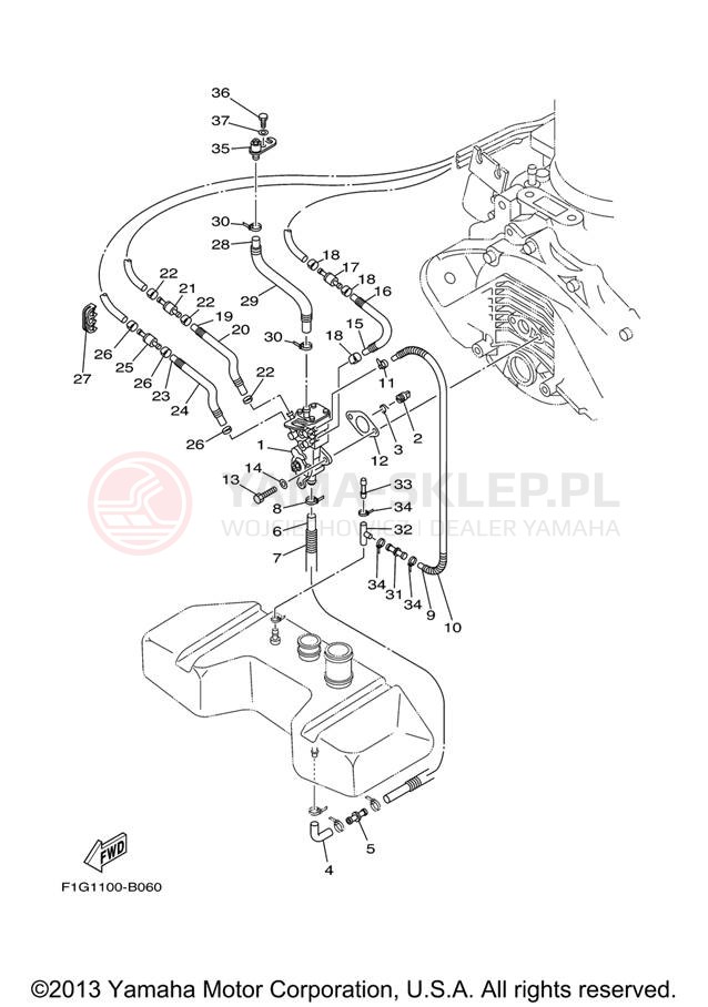 Schemat "Pompa olejowa" do Yamaha GP1300-G E/GP1300-G