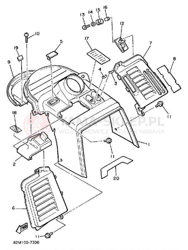 Schemat "INSTRUMENT PANEL" do Yamaha EXCITER EX570L