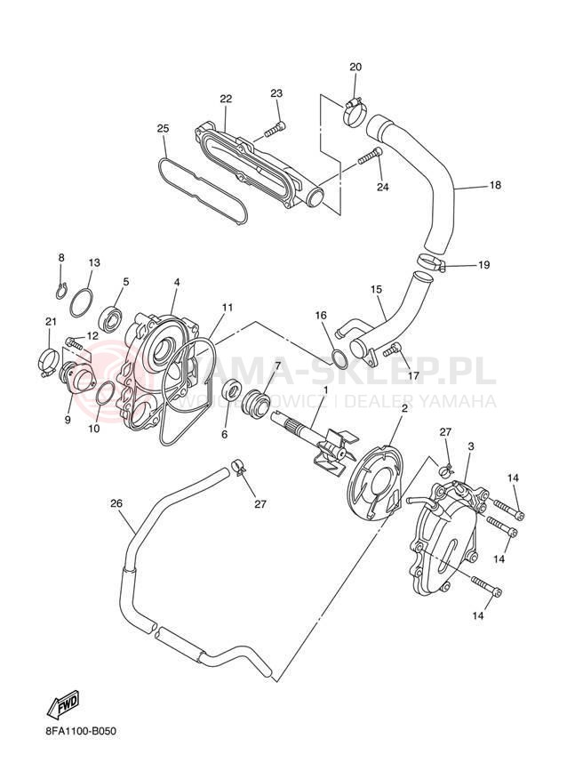 Schemat "Pompa wody" do Yamaha RX-1 ER RX10RJ/RX10RSJ