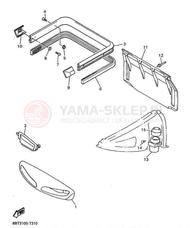 Schemat "zderzak" do Yamaha MOUNTAIN MAX 800 MM800A