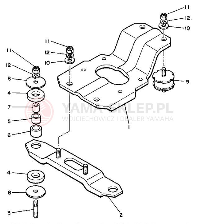 Schemat "Mocowanie silnika" do Yamaha SRX440D