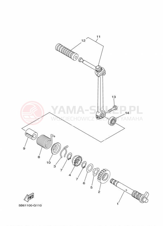 Schemat "rozrusznik" do Yamaha TTR110E TTR110EF