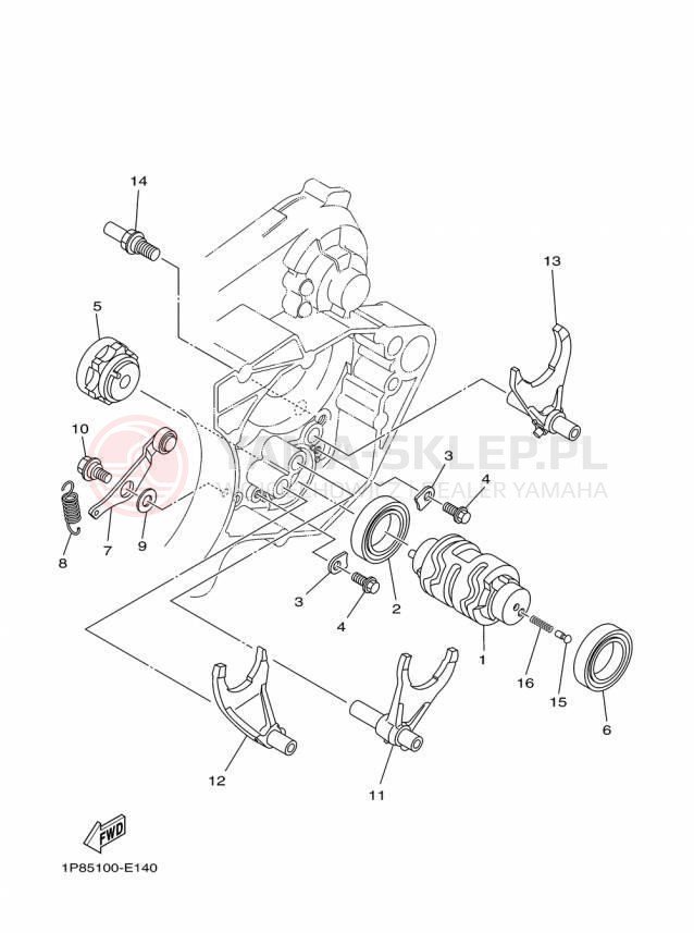 Schemat "Wodziki, automat" do Yamaha YZ250 YZ250F2