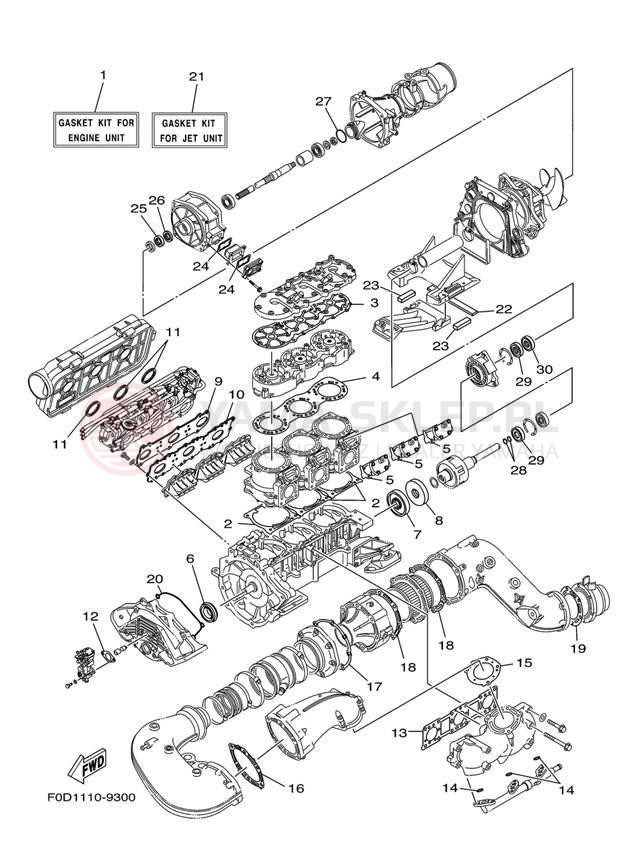 Schemat "Zestaw naprawczy" do Yamaha GP1200 GP1200AY