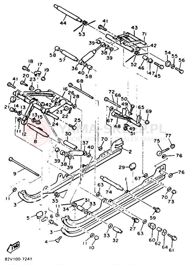 Schemat "Zawieszenie gąsiennicy" do Yamaha XLV XL540N