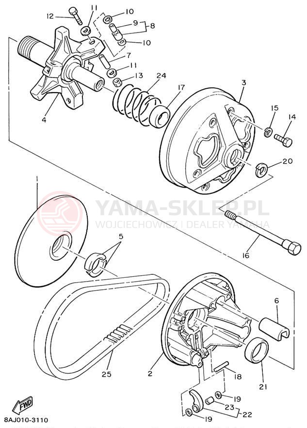 Schemat "PRIMARY SHEAVE" do Yamaha OVATION LE CS340EC