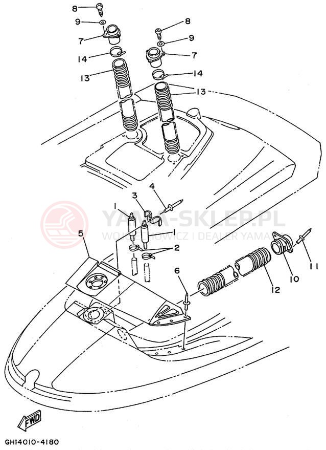 Schemat "Siedzenie i schowek" do Yamaha WAVE RAIDER RA700T