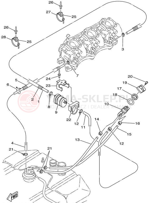 Schemat "Układ paliwowy" do Yamaha WAVE RUNNER SUV1200 SV1200X