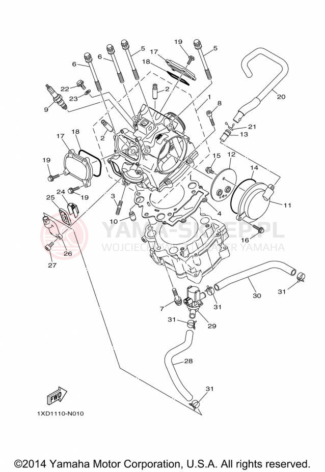 Schemat "głowica" do Yamaha VIKING YXM700DFL