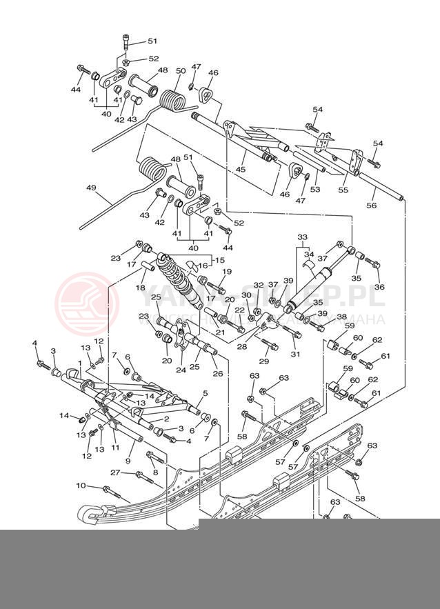 Schemat "Zawieszenie gąsiennicy" do Yamaha PHAZER GT PZ50GTZB