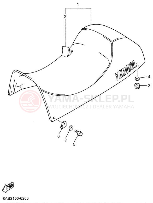 Schemat "siedzenie" do Yamaha VMAX 500 VX500W