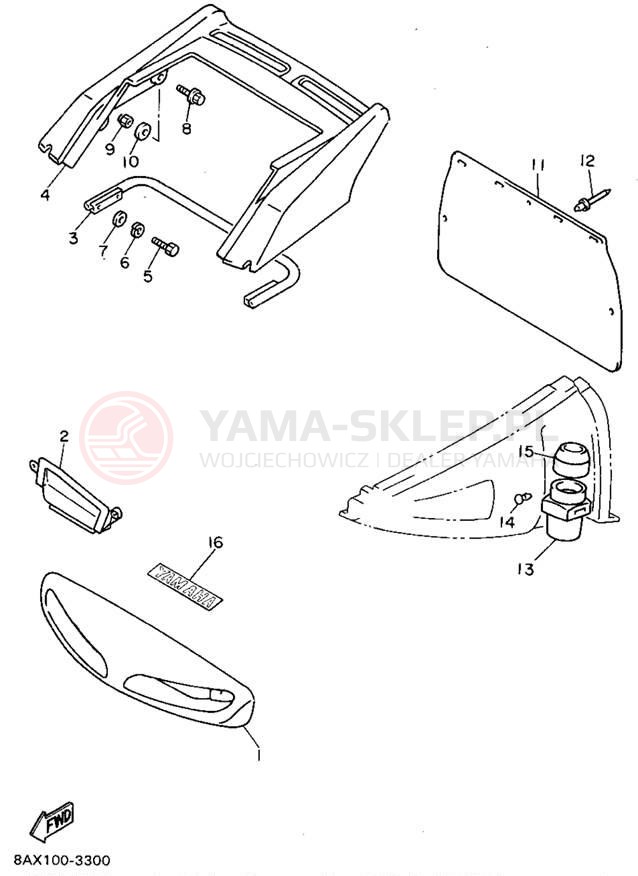 Schemat "zderzak" do Yamaha VMAX-4 VX750U