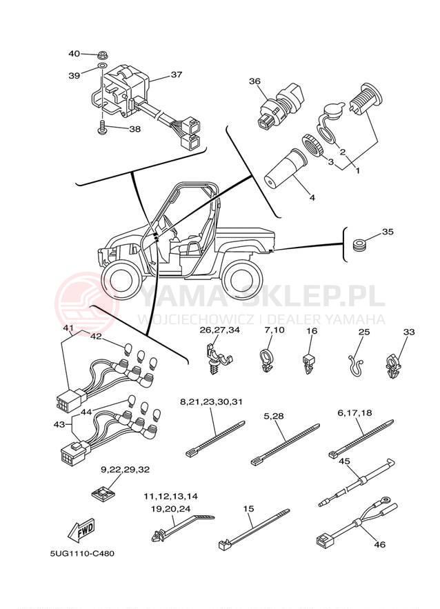 Schemat "układ elektryczny" do Yamaha RHINO 660 YXR660FAS
