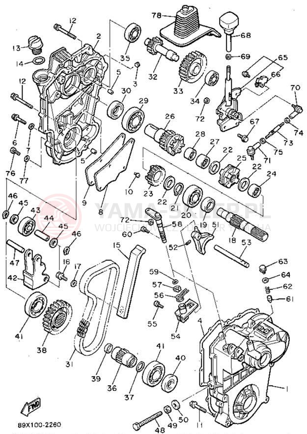 Schemat "Układ napędowy" do Yamaha ENTICER II LT ET410TRV