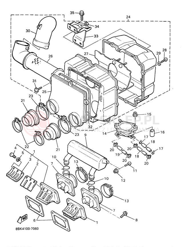 Schemat "Wtrysk paliwa" do Yamaha VENTURE TR VT480TRA