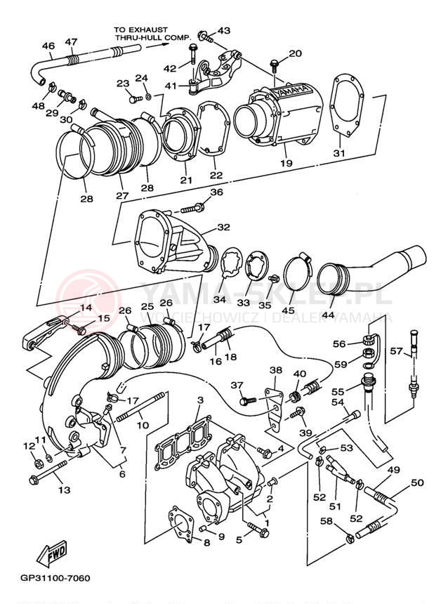 Schemat "wydech" do Yamaha WAVE VENTURE 760 WVT760V