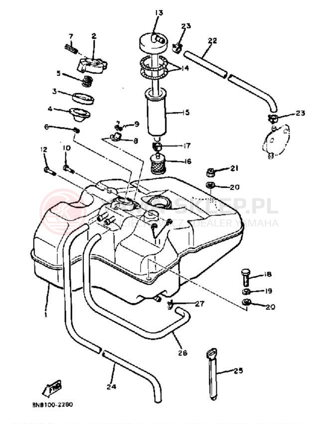 Schemat "zbiornik paliwa" do Yamaha SS440F