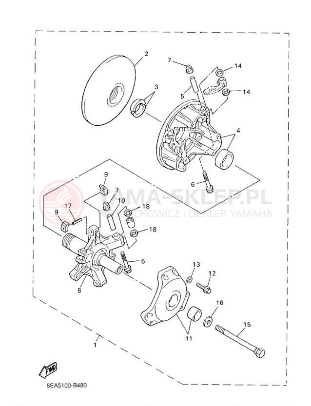 Schemat "sprzęgło - zestaw naprawczy" do Yamaha VENTURE XL