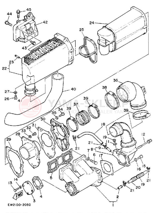 Schemat "wydech" do Yamaha SUPER JET SJ650Q