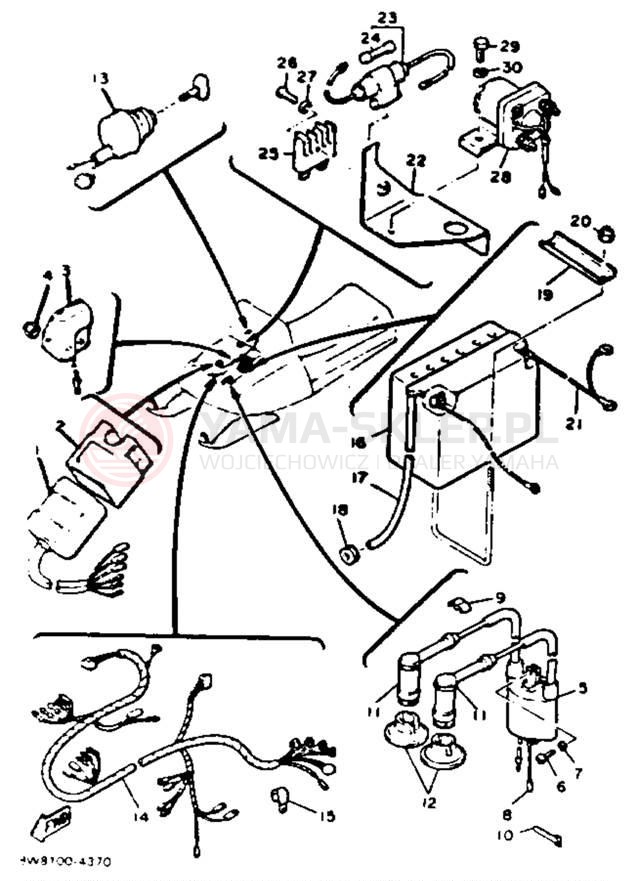 Schemat "układ elektryczny" do Yamaha EXCEL III EC340H
