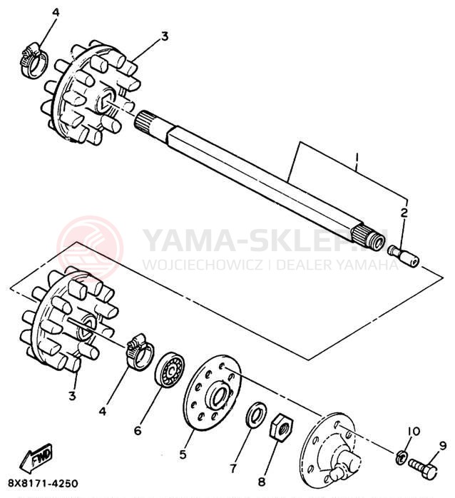 Schemat "Układ napędowy" do Yamaha BRAVO T (LONG TRACK) BR250TL