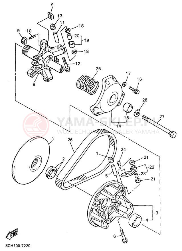 Schemat "PRIMARY SHEAVE" do Yamaha MOUNTAIN MAX 700 MM700A/MM600A