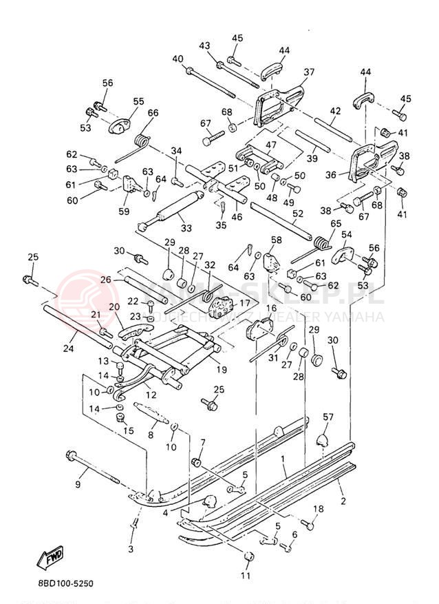Schemat "Zawieszenie gąsiennicy" do Yamaha BRAVO LT BR250TA