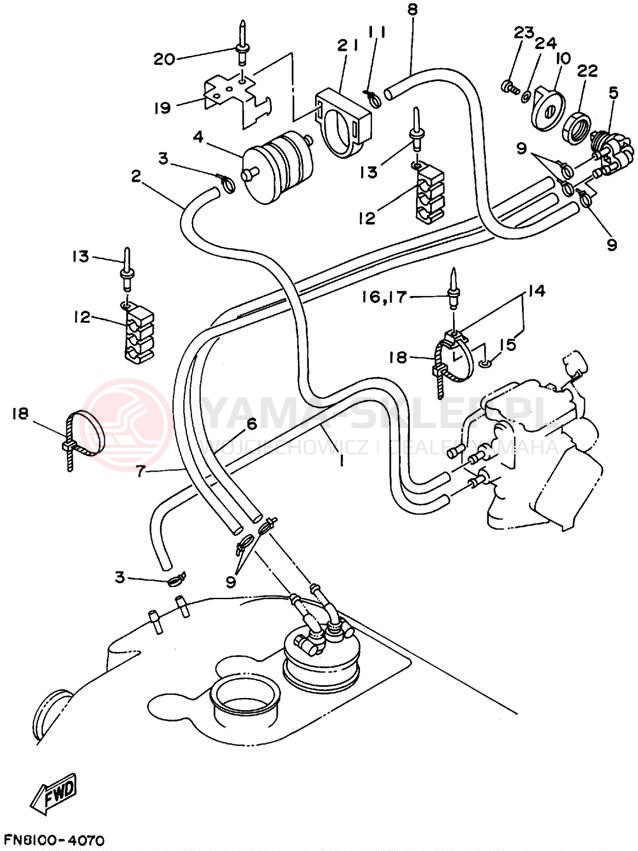 Schemat "Układ paliwowy" do Yamaha WAVE RUNNER VXR WRB650T
