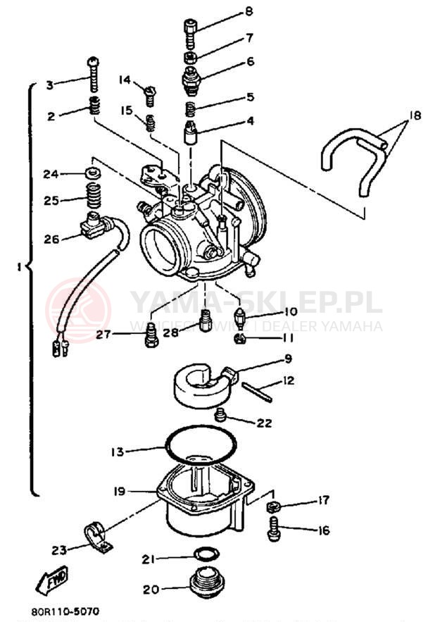 Schemat "Gaźnik" do Yamaha SS440 SS440J