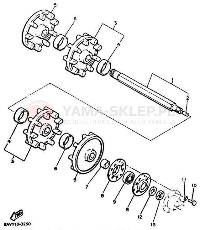 Schemat "Układ napędowy" do Yamaha EX570ET