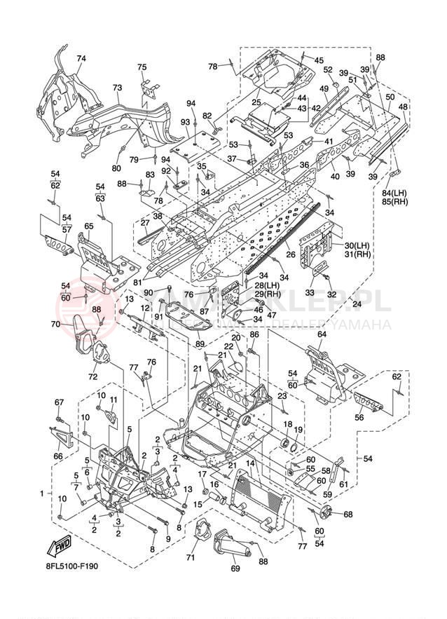Schemat "rama" do Yamaha RAGE RSG90W/RSG90GTW