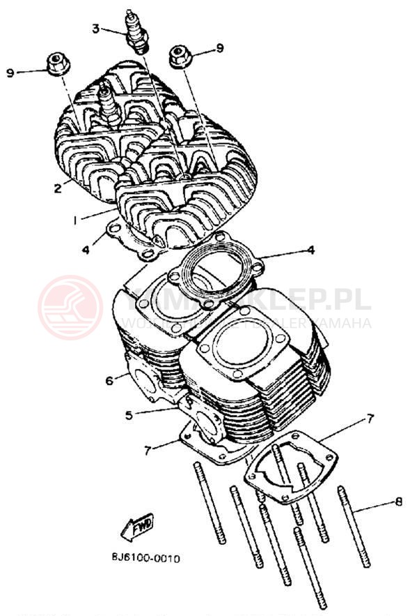 Schemat "cylinder" do Yamaha EXCEL III EC340L
