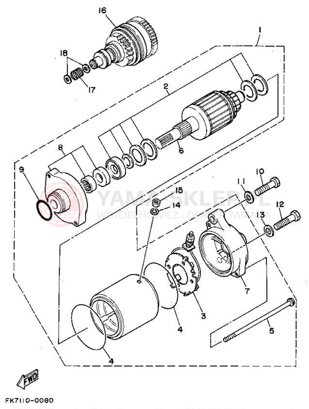 Schemat "rozrusznik" do Yamaha WAVE RAIDER RA700S