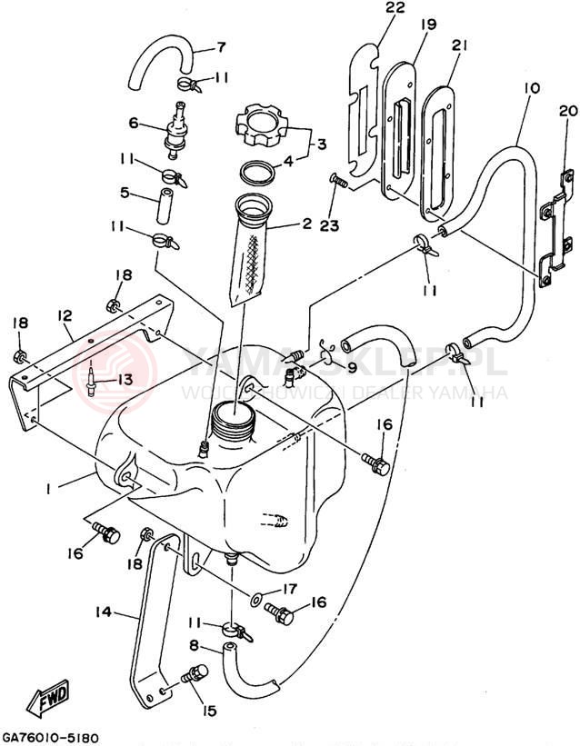 Schemat "Miska olejowa" do Yamaha WAVE BLASTER WB700T