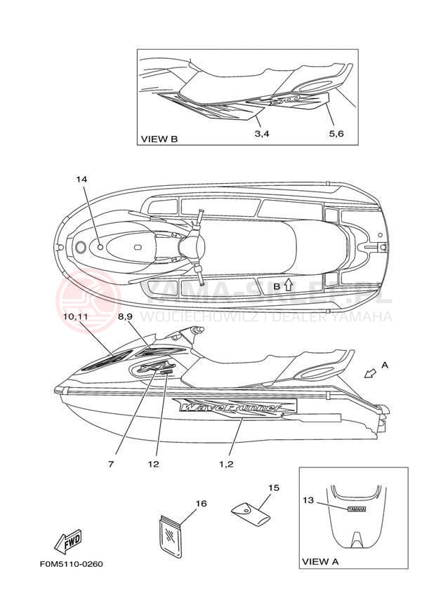 Schemat "Naklejki" do Yamaha XL700 XL700Y