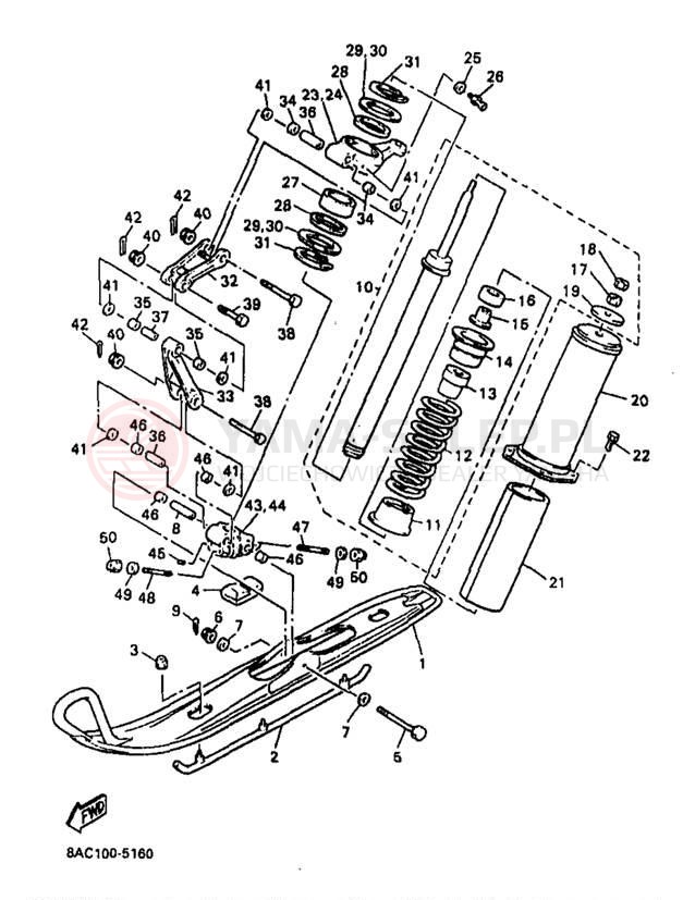 Schemat "płozy" do Yamaha VK540 II VK540EB