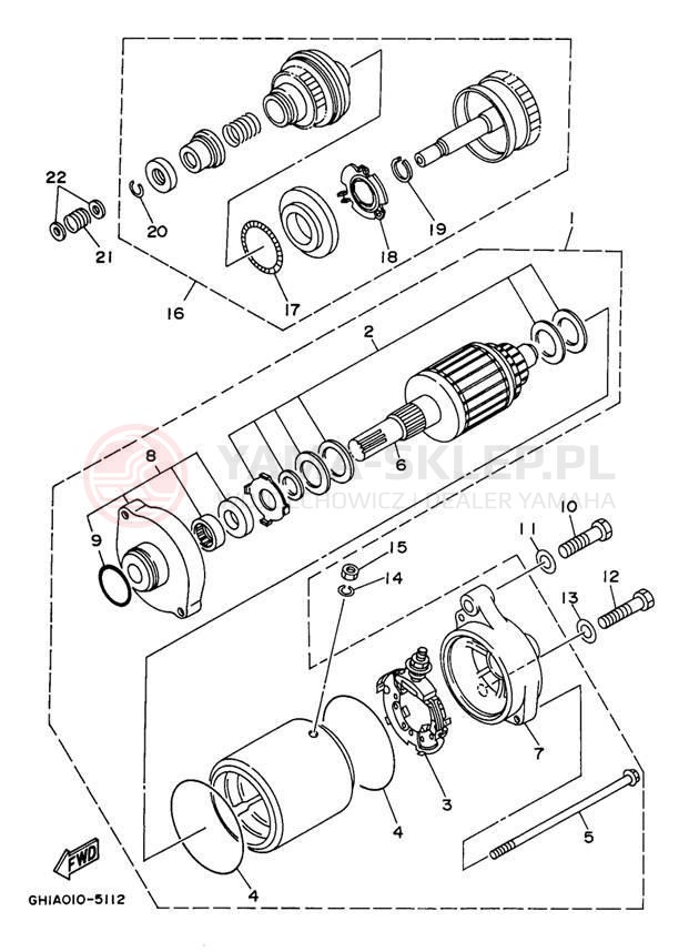Schemat "rozrusznik" do Yamaha WAVE RAIDER 700 RA700BV