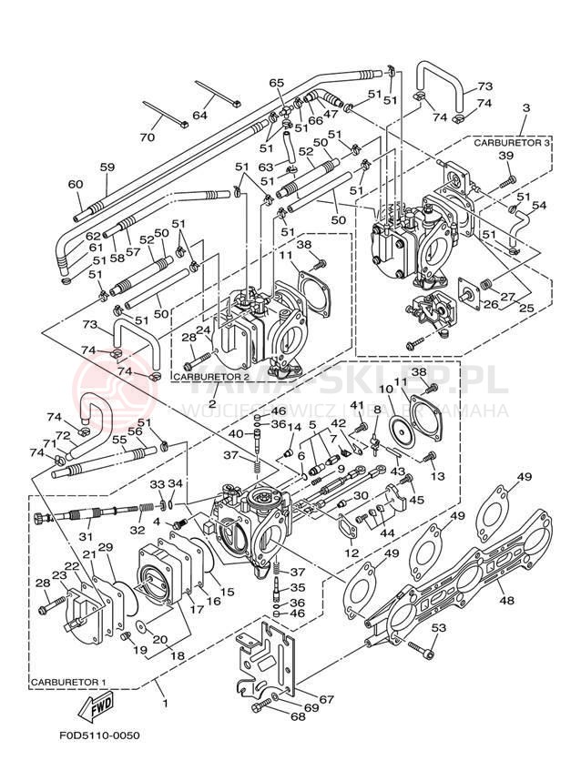 Schemat "Gaźnik" do Yamaha GP1200 GP1200AY