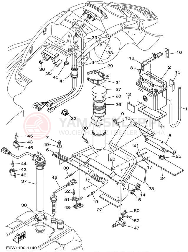 Schemat "układ elektryczny" do Yamaha GP800R GP800AZ