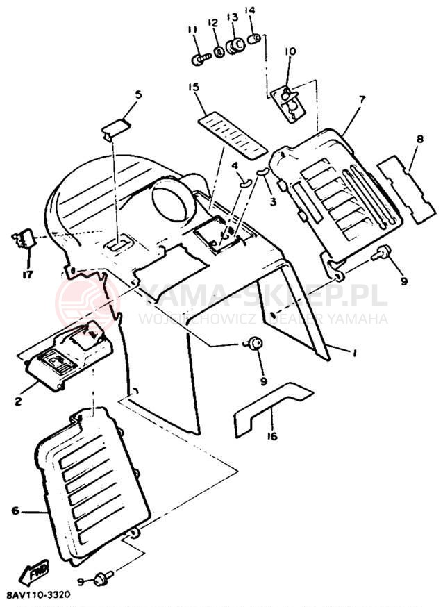 Schemat "INSTRUMENT PANEL" do Yamaha EX570ET