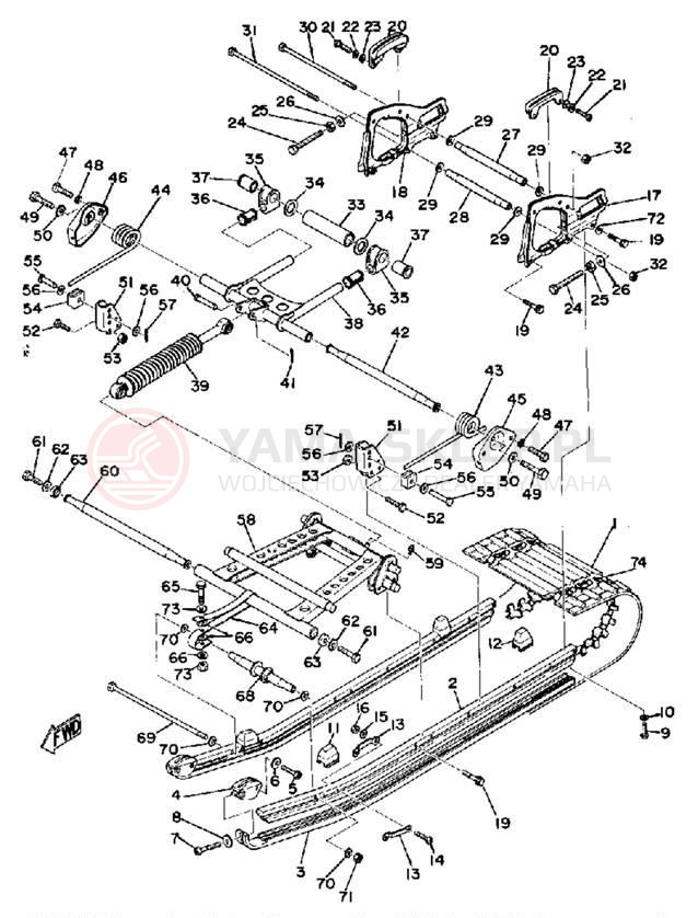 Schemat "TRACK SUSPENSION" do Yamaha GPX338G/GPX433G